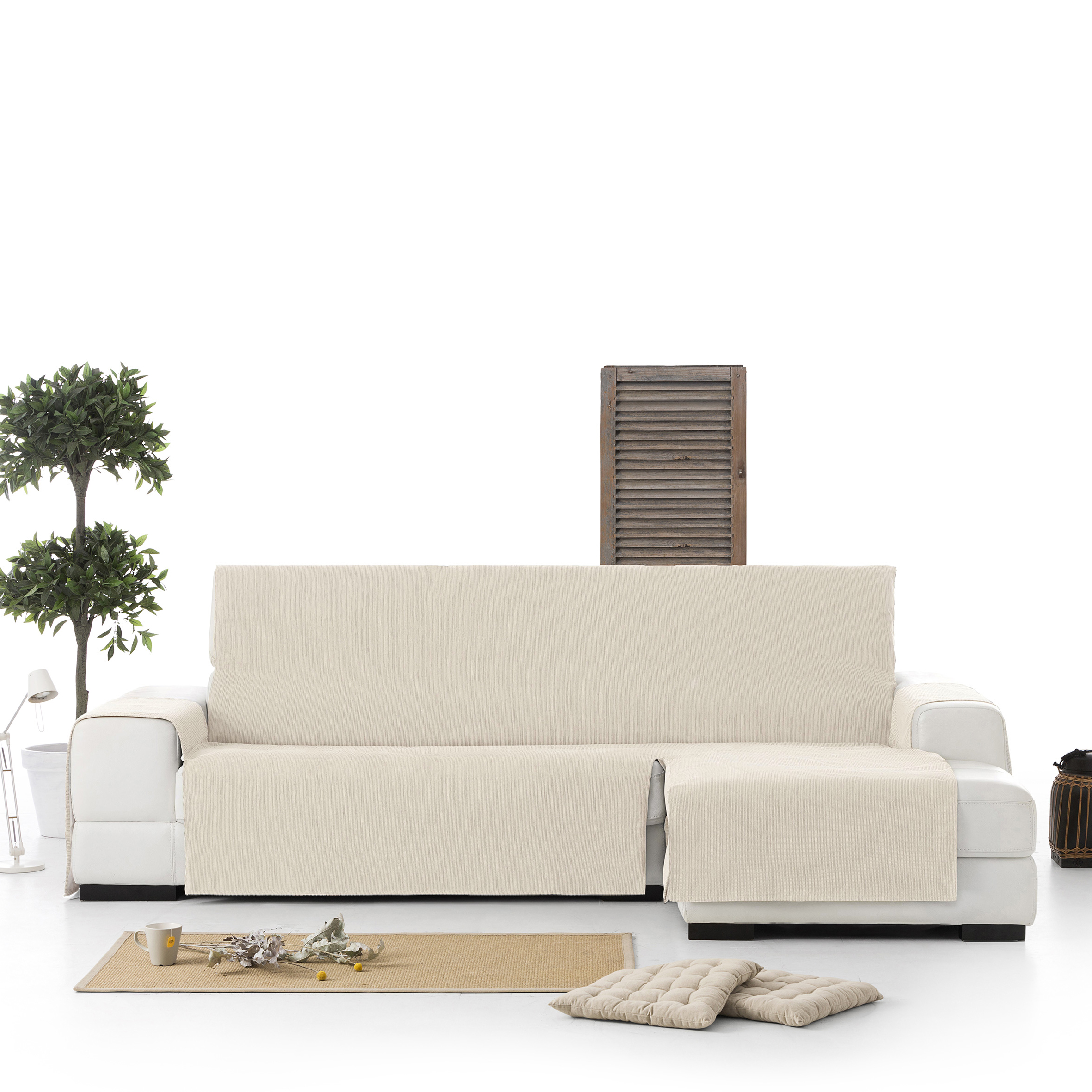 Fundas y cubre sofás originales y con estilo; rectos, chaise longue,  blancos